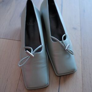 Vintage Muxart Barcelona Leather Wedge Heels – Sage Green – EU 39 (US 8 / 8.5)